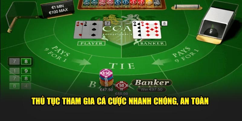 Thủ tục tham gia cá cược nhanh chóng, an toàn 